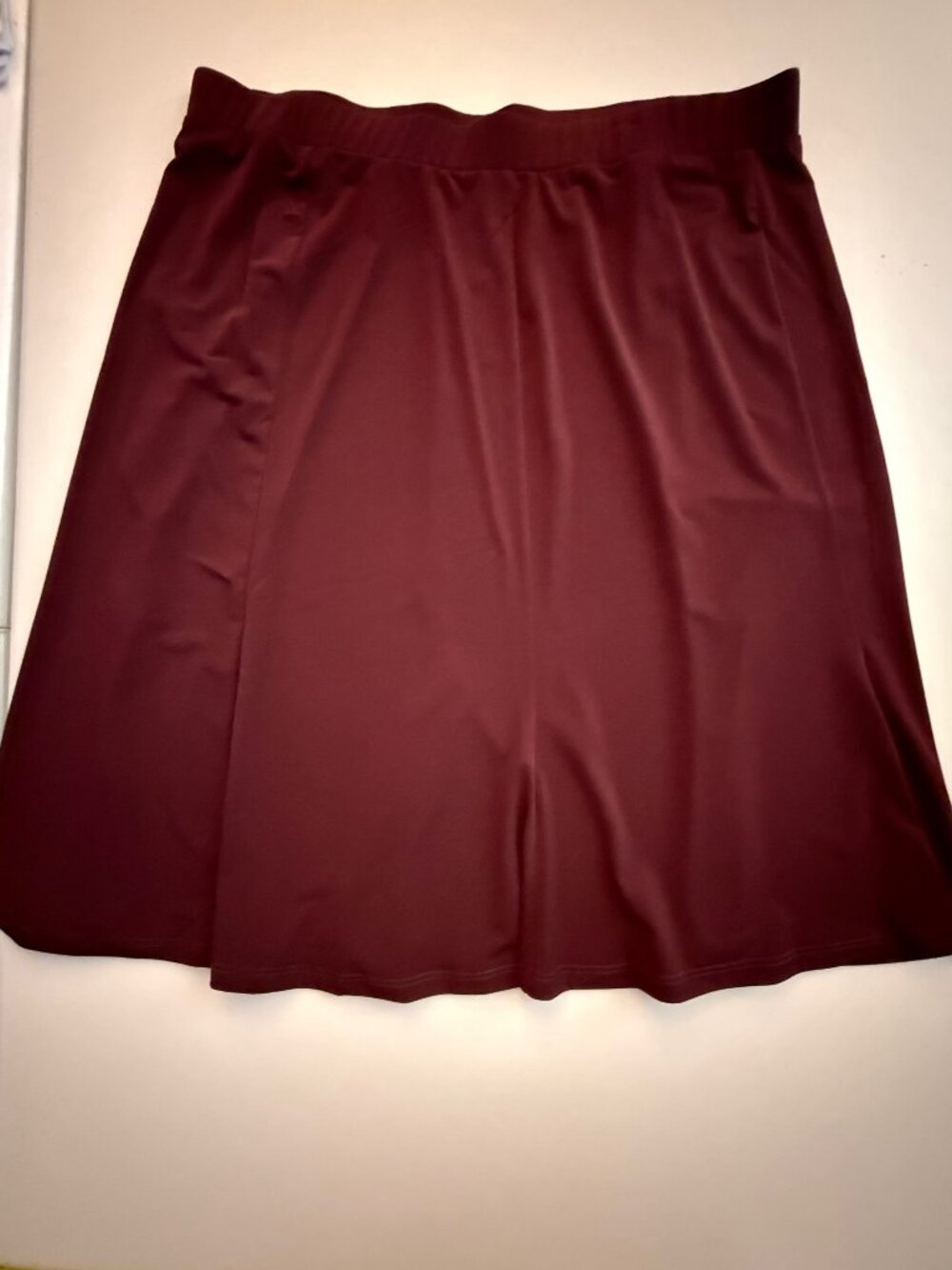 Susan Graver Burgundy Midi A-Line Skirt